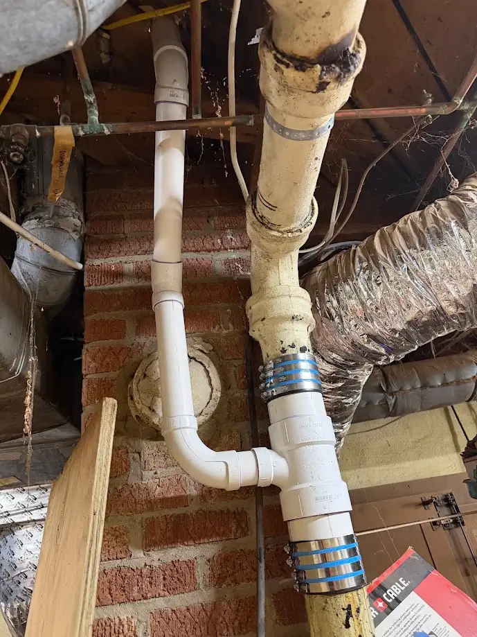 Old water pipe compared to a new water pipe